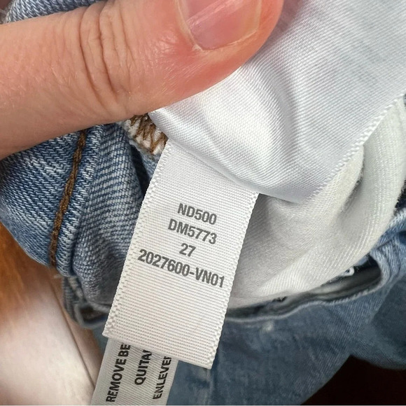 MADEWELL THE PERFECT VINTAGE JEANS KNEE RIP STRAIGHT STRETCH DENIM HIGH RISE 27 - Picture 6 of 7